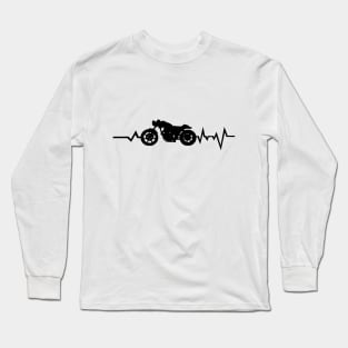 Motorcycle Motorbike Vintage Heartbeat Heart Rate Long Sleeve T-Shirt